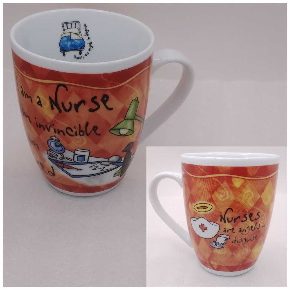 H&H History and Heraldry Fine Porcelain Nurses Are Angels in Disguise Coffee Cup
